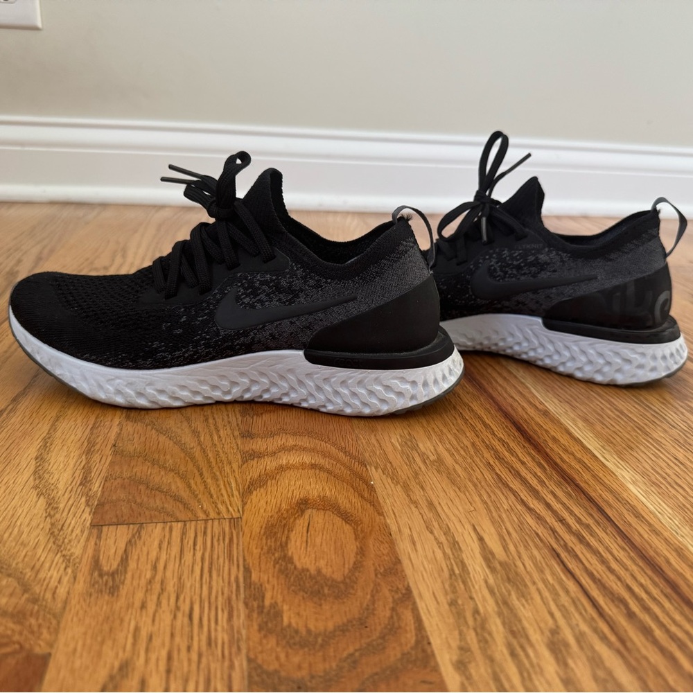 Women's Black Nike Epic React Flyknit  Running Shoes